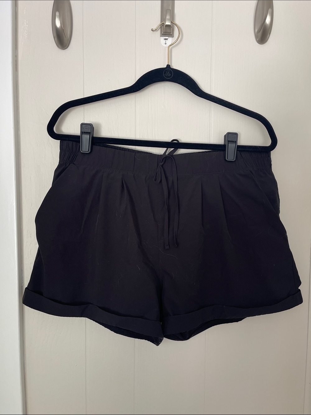 Women's black Drawstring Active Shorts